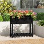 Planter with shelf solid black pine wood 82.5x34.5x81 cm by vidaXL, Pots and planters - Ref: Foro24-823763, Price: 75,63 €, D...