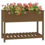 Planter with solid pine wood shelf in brown, 111.5x54x81 cm. by vidaXL, Pots and planters - Ref: Foro24-823790, Price: 97,99 ...