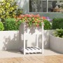 Planter with shelf solid white pine wood 54x54x81 cm by vidaXL, Pots and planters - Ref: Foro24-823774, Price: 64,99 €, Disco...