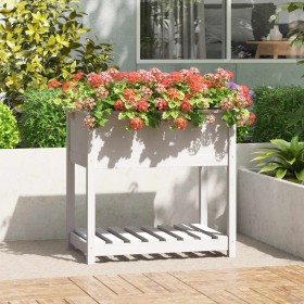 Planter with shelf solid white pine wood 82.5x54x81cm by vidaXL, Pots and planters - Ref: Foro24-823781, Price: 82,21 €, Disc...