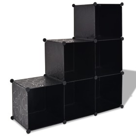 Cube shelf with 6 compartments in black by vidaXL, Shoe racks and shoe organizers - Ref: Foro24-244923, Price: 38,99 €, Disco...