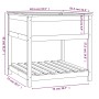 Pflanzgefäß mit Ablage aus massivem weißem Kiefernholz, 82,5 x 82,5 x 81 cm von vidaXL, Töpfe und Pflanzgefäße - Ref: Foro24-...