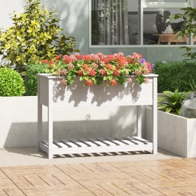 Planter with shelf solid white pine wood 111.5x54x81 cm by vidaXL, Pots and planters - Ref: Foro24-823788, Price: 97,30 €, Di...