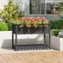 Planter with shelf solid gray pine wood 111.5x54x81 cm by vidaXL, Pots and planters - Ref: Foro24-823789, Price: 87,99 €, Dis...