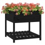 Planter with shelf solid black pine wood 82.5x82.5x81 cm by vidaXL, Pots and planters - Ref: Foro24-823798, Price: 113,99 €, ...