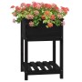 Planter with shelf solid black pine wood 54x54x81 cm by vidaXL, Pots and planters - Ref: Foro24-823777, Price: 64,28 €, Disco...