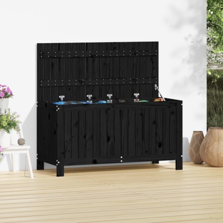 Storage box for garden made of black pine wood 115x49x60 cm by vidaXL, Outdoor storage boxes - Ref: Foro24-823840, Price: 109...