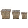 Arriate de mimbre con forro de PE 3 unidades de vidaXL, Maceteros y jardineras - Ref: Foro24-246833, Precio: 32,42 €, Descuen...