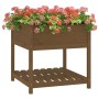 Planter with shelf solid brown pine wood 82.5x82.5x81 cm by vidaXL, Pots and planters - Ref: Foro24-823797, Price: 102,74 €, ...