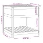 Pflanzgefäß mit Ablage aus massivem braunem Kiefernholz, 82,5 x 82,5 x 81 cm von vidaXL, Töpfe und Pflanzgefäße - Ref: Foro24...