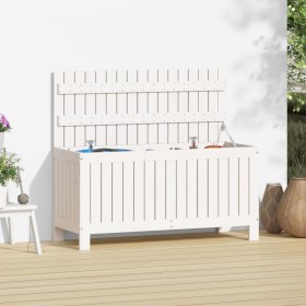 Garten-Aufbewahrungsbox aus weißem Kiefernholz, 108 x 42,5 x 54 cm von vidaXL, Aufbewahrungsboxen für den Außenbereich - Ref:...