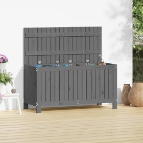 Gray pine wood garden storage box 115x49x60 cm by vidaXL, Outdoor storage boxes - Ref: Foro24-823838, Price: 136,99 €, Discou...