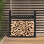 Holzhalter aus massivem Kiefernholz schwarz 110x35x108,5 cm von vidaXL, Zubehör für Taschen und Brennholzhalter - Ref: Foro24...