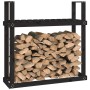 Holzhalter aus massivem Kiefernholz schwarz 110x35x108,5 cm von vidaXL, Zubehör für Taschen und Brennholzhalter - Ref: Foro24...