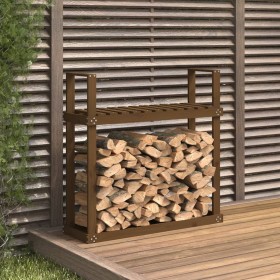 Solid honey brown pine wood log holder 110x35x108.5 cm by vidaXL, Accessories for bags and firewood holders - Ref: Foro24-823...