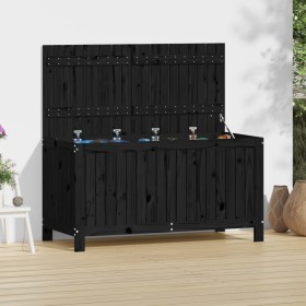 Black pine wood garden storage box 121x55x64 cm by vidaXL, Outdoor storage boxes - Ref: Foro24-823847, Price: 138,86 €, Disco...