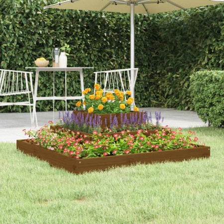 Jardinera de madera maciza de pino marrón miel 80x80x27 cm de vidaXL, Maceteros y jardineras - Ref: Foro24-823867, Precio: 62...