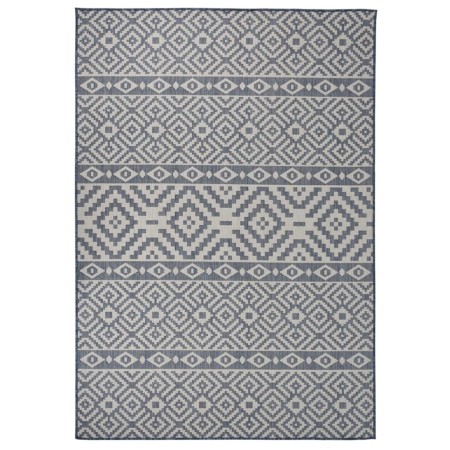 Blau gestreifter Flachgewebe-Außenteppich 160x230 cm von vidaXL, Teppiche - Ref: Foro24-340839, Preis: 55,64 €, Rabatt: %