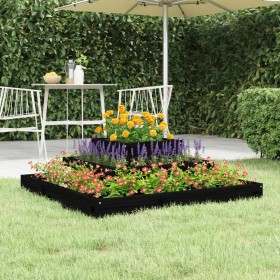 Jardinera de madera maciza de pino negro 80x80x27 cm de vidaXL, Maceteros y jardineras - Ref: Foro24-823868, Precio: 48,99 €,...