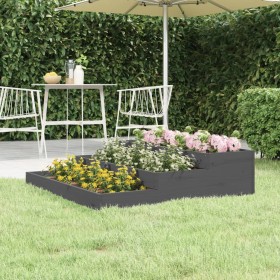 Jardinera de madera maciza de pino gris 107x107x27 cm de vidaXL, Maceteros y jardineras - Ref: Foro24-823915, Precio: 57,99 €...