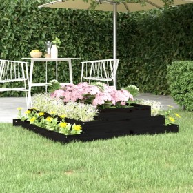 Jardinera madera maciza de pino negro 110x110x27 cm de vidaXL, Maceteros y jardineras - Ref: Foro24-823903, Precio: 56,16 €, ...