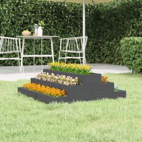 Jardinera de madera maciza de pino gris 80x80x27 cm de vidaXL, Maceteros y jardineras - Ref: Foro24-823894, Precio: 36,92 €, ...