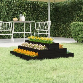 Solid black pine wood planter 80x80x27 cm by vidaXL, Pots and planters - Ref: Foro24-823896, Price: 43,94 €, Discount: %