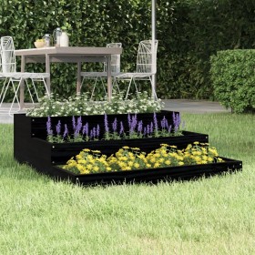 Jardinera de madera maciza de pino negro 78x78x27 cm de vidaXL, Maceteros y jardineras - Ref: Foro24-823910, Precio: 44,99 €,...