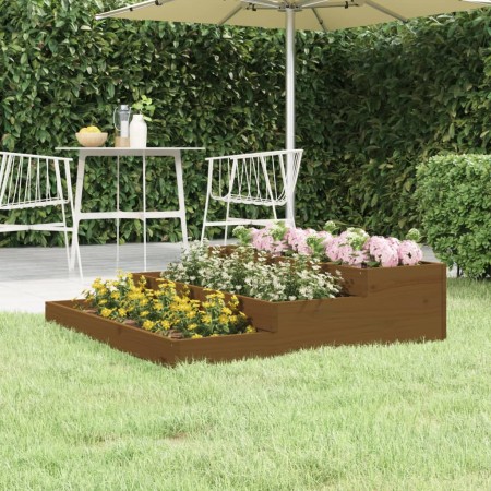 Solid honey brown pine wood planter 107x107x27 cm by vidaXL, Pots and planters - Ref: Foro24-823916, Price: 76,42 €, Discount: %