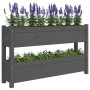 Solid gray pine wood planter 112x25x66 cm by vidaXL, Pots and planters - Ref: Foro24-823929, Price: 81,87 €, Discount: %