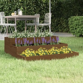 Solid honey brown pine wood planter 78x78x27 cm by vidaXL, Pots and planters - Ref: Foro24-823909, Price: 57,99 €, Discount: %