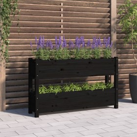 Solid black pine wood planter 112x25x66 cm by vidaXL, Pots and planters - Ref: Foro24-823931, Price: 87,99 €, Discount: %