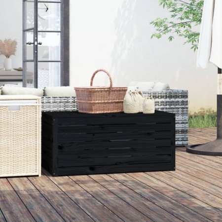 Garden trunk solid black pine wood 101x50.5x46.5 cm by vidaXL, Outdoor storage boxes - Ref: Foro24-823952, Price: 95,99 €, Di...