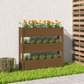 Honey brown solid pine wood planter 112x25x104.5 cm by vidaXL, Pots and planters - Ref: Foro24-823923, Price: 124,99 €, Disco...