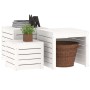 Set de cajas de jardín 3 piezas madera maciza de pino blanco de vidaXL, Cajas de almacenaje para exteriores - Ref: Foro24-823...