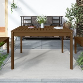 Solid pine wood garden table in honey brown color, 121x82.5x76 cm. by vidaXL, Garden tables - Ref: Foro24-823972, Price: 83,7...