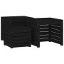 Set de cajas de jardín 3 piezas madera maciza de pino negro de vidaXL, Cajas de almacenaje para exteriores - Ref: Foro24-8239...