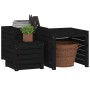 Set de cajas de jardín 3 piezas madera maciza de pino negro de vidaXL, Cajas de almacenaje para exteriores - Ref: Foro24-8239...