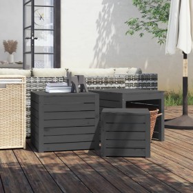 Garden box set 3 pieces solid gray pine wood by vidaXL, Outdoor storage boxes - Ref: Foro24-823957, Price: 132,51 €, Discount: %