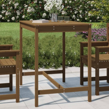 Garden table solid pine wood honey brown 121x82.5x110 cm by vidaXL, Garden tables - Ref: Foro24-824091, Price: 96,82 €, Disco...