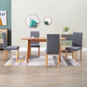 Dining chairs 4 units light gray fabric by vidaXL, dining chairs - Ref: Foro24-248957, Price: 252,31 €, Discount: %