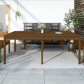 Mesa de jardín madera maciza pino marrón miel 203,5x100x76 cm de vidaXL, Mesas de jardín - Ref: Foro24-823986, Precio: 149,99...