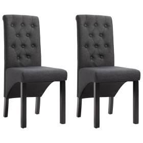 Sillas de comedor 2 unidades tela gris oscura de vidaXL, Sillas de comedor - Ref: Foro24-248986, Precio: 151,99 €, Descuento: %