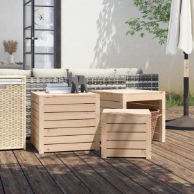 Garden box set 3 pieces solid pine wood by vidaXL, Outdoor storage boxes - Ref: Foro24-823955, Price: 149,99 €, Discount: %