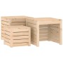 Set de cajas de jardín 3 piezas madera maciza de pino de vidaXL, Cajas de almacenaje para exteriores - Ref: Foro24-823955, Pr...