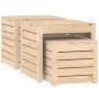 Set de cajas de jardín 3 piezas madera maciza de pino de vidaXL, Cajas de almacenaje para exteriores - Ref: Foro24-823955, Pr...