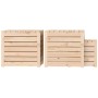 Set de cajas de jardín 3 piezas madera maciza de pino de vidaXL, Cajas de almacenaje para exteriores - Ref: Foro24-823955, Pr...