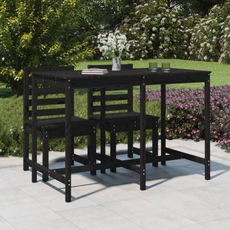 Solid black pine garden table 159.5x82.5x110 cm by vidaXL, Garden tables - Ref: Foro24-824099, Price: 112,99 €, Discount: %