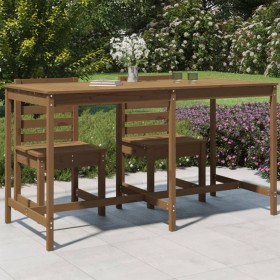 Garden table solid pine wood honey brown 203.5x90x110 cm by vidaXL, Garden tables - Ref: Foro24-824105, Price: 147,14 €, Disc...