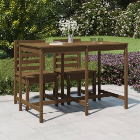 Garden table solid pine wood honey brown 159.5x82.5x110 cm by vidaXL, Garden tables - Ref: Foro24-824098, Price: 124,50 €, Di...